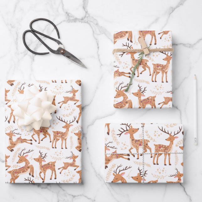 Whimsical Deer Delight: vom Vater Inspiriert Geschenkpapier Set (Vorderseite)