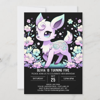 Whimsical Deer Digital Geburtstag Einladung