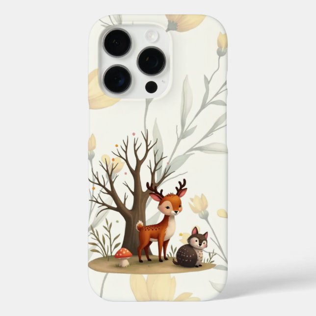 Whimsical Deer & Hedgehog iPhone/iPad Case (Rückseite)