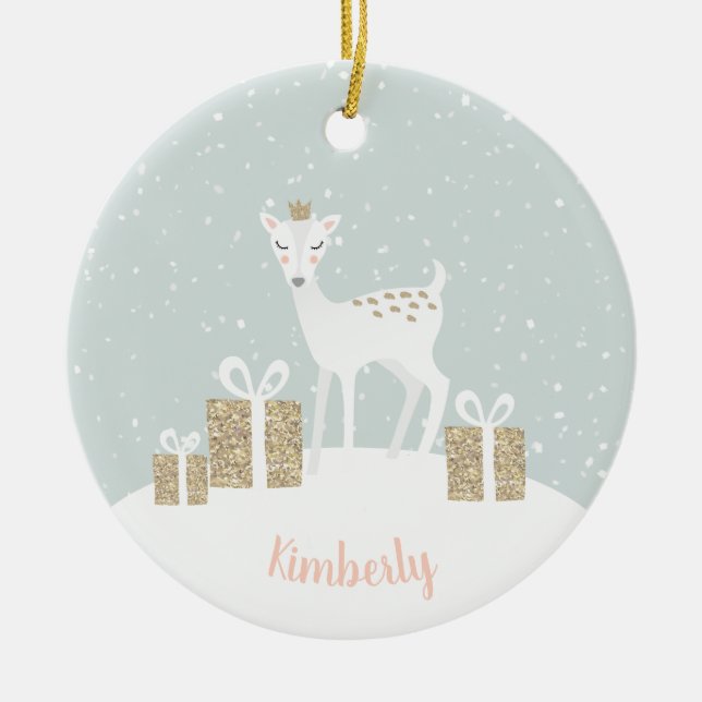 Whimsical Dei Christmas Keramik Ornament (Vorne)