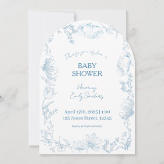 Whimsical Delft Baby Shower Invitation Einladung
