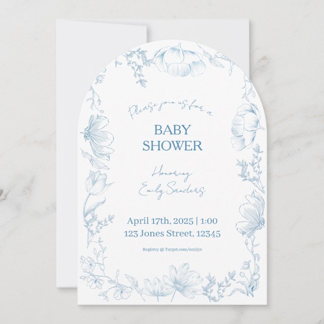 Whimsical Delft Baby Shower Invitation Einladung (Vorderseite)