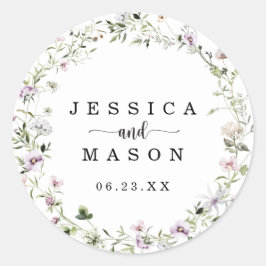 Whimsical Delicous Wildblume Gastgeschenk Hochzeit Runder Aufkleber