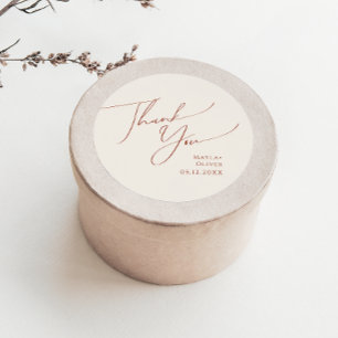 Whimsical Desert Beige Dankeschön-Hochzeitsgesch Runder Aufkleber