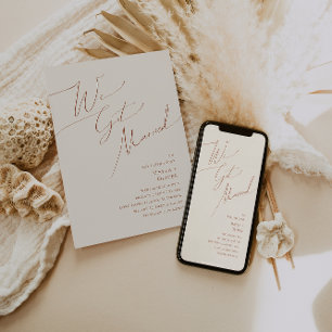 Whimsical Desert   Beige Hochzeitsankündigung Einladung