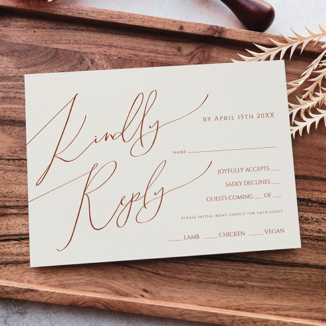 Whimsical Desert | Beige Menü Auswahl RSVP Karte (Von Creator hochgeladen)
