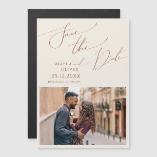 Whimsical Desert Beige Save The Date Magneteinladung