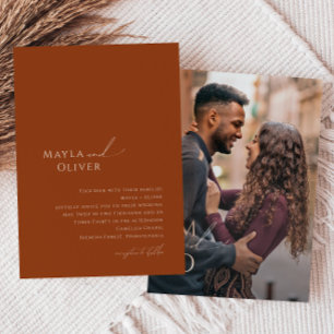Whimsical Desert Rost-Monogramm-Foto-Hochzeit Einladung