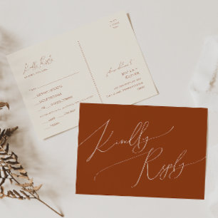 Whimsical Desert Rust Menü Auswahl RSVP Postkart Postkarte