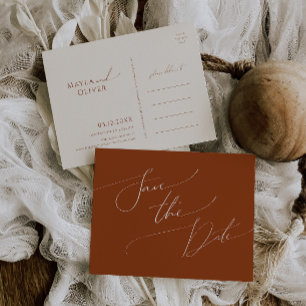 Whimsical Desert Rust Save The Date Postkarte