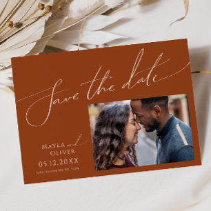 Whimsical Desert Terracotta Foto Horizontal Save The Date