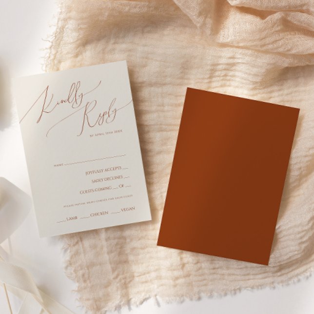 Whimsical Desert Terracotta Menü Auswahl RSVP Kart (Von Creator hochgeladen)