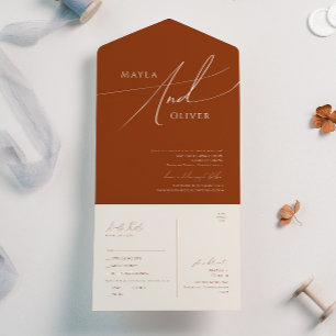 Whimsical Desert   Terrakotta Gelegenheits-Stempel All In One Einladung