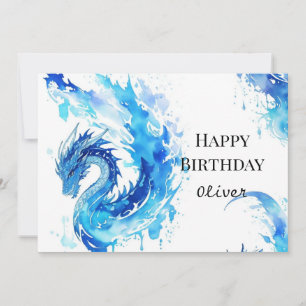 Whimsical Digital Dragon zum Geburtstag Karte