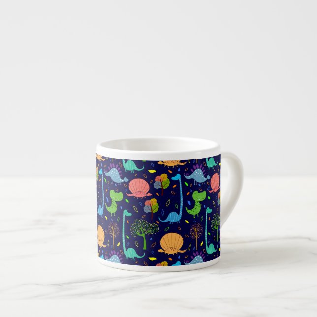Whimsical Dinosaurier Kid-Size-Tasse Espressotasse (Vorderseite Rechts)