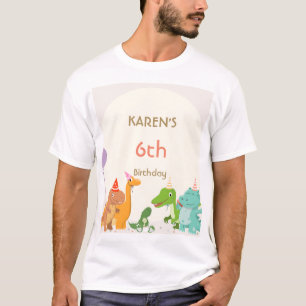 Whimsical Dinosaurier Princess Birthday T-Shirt