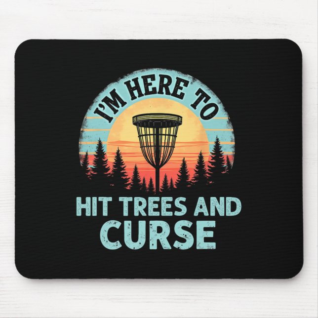Whimsical Disc Golf - Tree Hitting Retro Curse  Mousepad (Vorne)