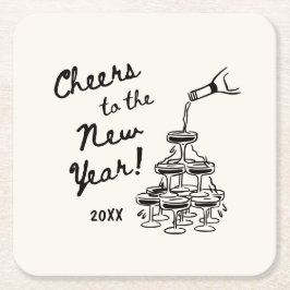 Whimsical Disco Ball New Year's Eve Party Rechteckiger Pappuntersetzer