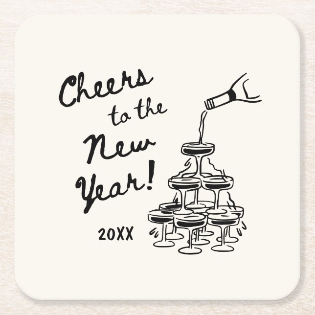 Whimsical Disco Ball New Year's Eve Party Rechteckiger Pappuntersetzer (Vorderseite)