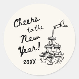 Whimsical Disco Ball New Year's Eve Party Runder Aufkleber