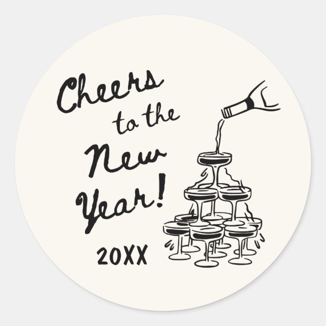 Whimsical Disco Ball New Year's Eve Party Runder Aufkleber (Vorderseite)