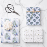 Whimsical Dog Christmas Geschenkpapier Set<br><div class="desc">Ein Set,  das Weihnachtsverpackungspapier mit einem Hund und zwei koordinierenden Mustern koordiniert.</div>
