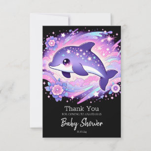 Whimsical Dolphin Baby Dankeskarte
