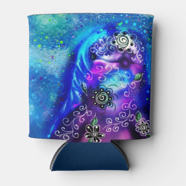 Whimsical Dolphin Blue Aquamarin Coastal Nautic Dosenkühler (Vorderseite)