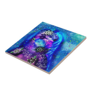 Whimsical Dolphin Blue Aquamarin Coastal Nautic Fliese