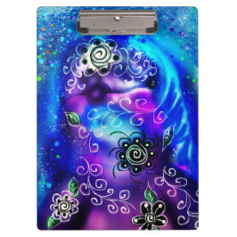 Whimsical Dolphin Blue Aquamarin Coastal Nautic Klemmbrett