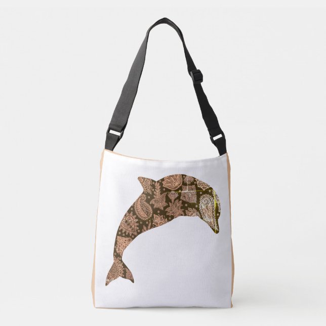 Whimsical Dolphin Tragetaschen Mit Langen Trägern (Vorderseite)