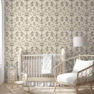 Whimsical Doodle Baby Jesus Manger Szene Tapete