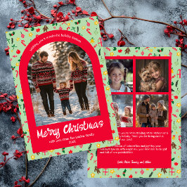 Whimsical Doodle Christmas Custom Arch 5 Foto Feiertagskarte