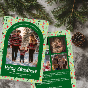 Whimsical Doodle Christmas Custom Arch 5 Foto Feiertagskarte