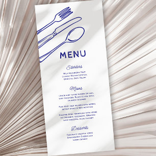 Whimsical Doodle Cutlery Wedding Menu Menükarte