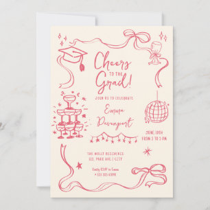 Whimsical Doodle Graduation Party Einladung