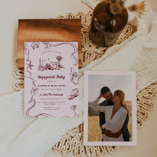 Whimsical Doodle Italienische Engagement Einladung