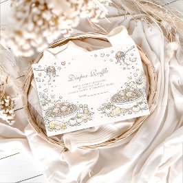 Whimsical Doodle Little Meatball Diapper Raffle Begleitkarte