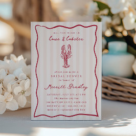 Whimsical Doodle Lobster Brautparty Einladung