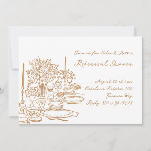 Whimsical Doodle Probeabendessen Einladung