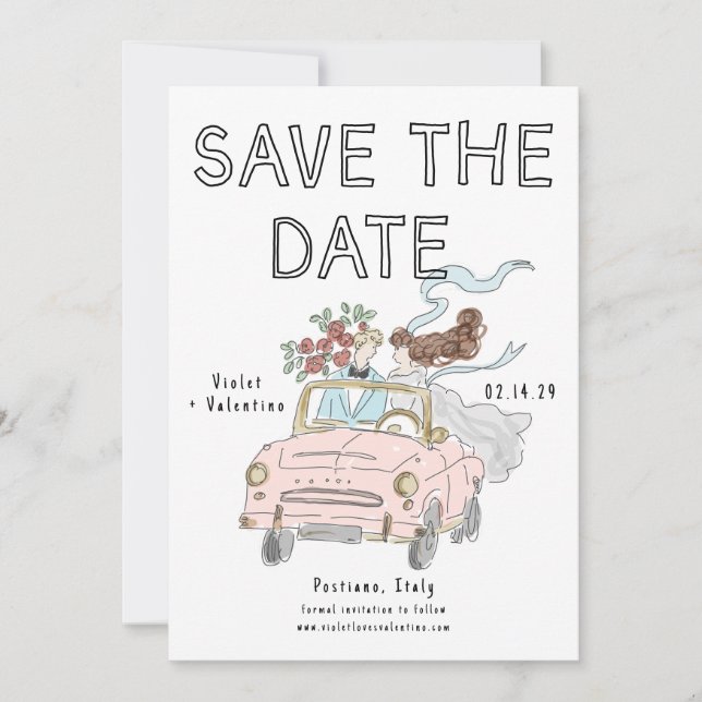 Whimsical Doodle Quirky Save the Date  (Vorderseite)