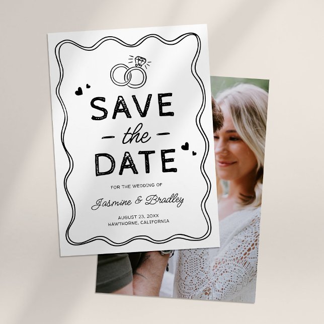 Whimsical Doodle Wedding Save The Date (Von Creator hochgeladen)
