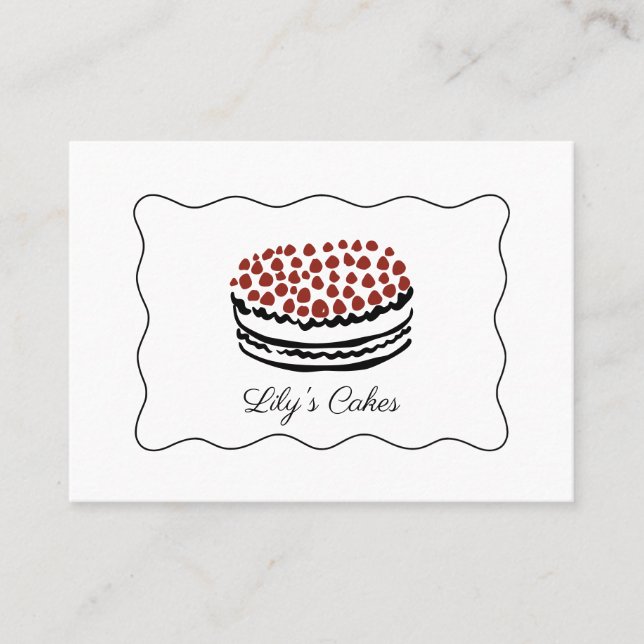 Whimsical Doodles Cake Caterer Business Card Visitenkarte (Vorderseite)