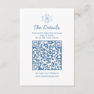 Whimsical Doodles Wedding Details UAWG QR Code Begleitkarte