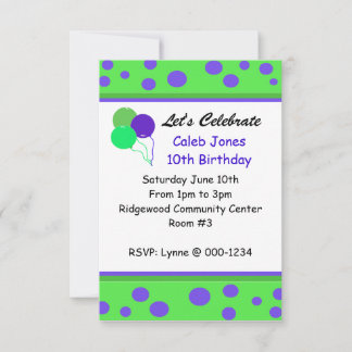 Whimsical Dots and Balloons Einladung zum Geburtst