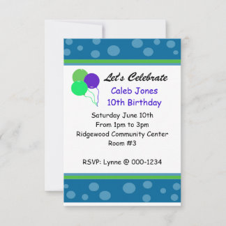 Whimsical Dots and Balloons Einladung zum Geburtst