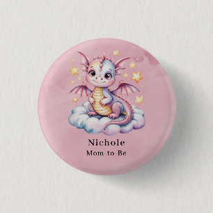 Whimsical Dragon auf einer Wolkendusche Button
