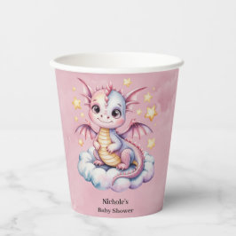 Whimsical Dragon auf einer Wolkendusche Pappbecher