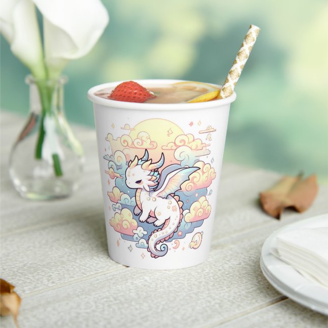 Whimsical Dragon Baby Dusche Pappbecher (In Situ)