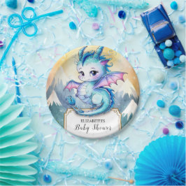 Whimsical Dragon Baby Dusche Pappteller